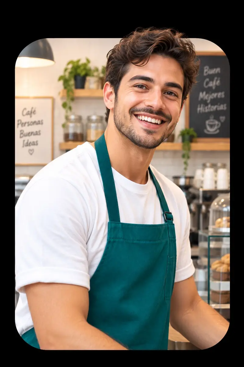 Comerciante que vende recargas y pagos de servicios en su negocio